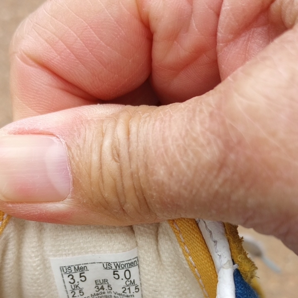 Vans Kids Blue and Yellow Sneakers / BIG GIRLS - Picture 5 of 5
